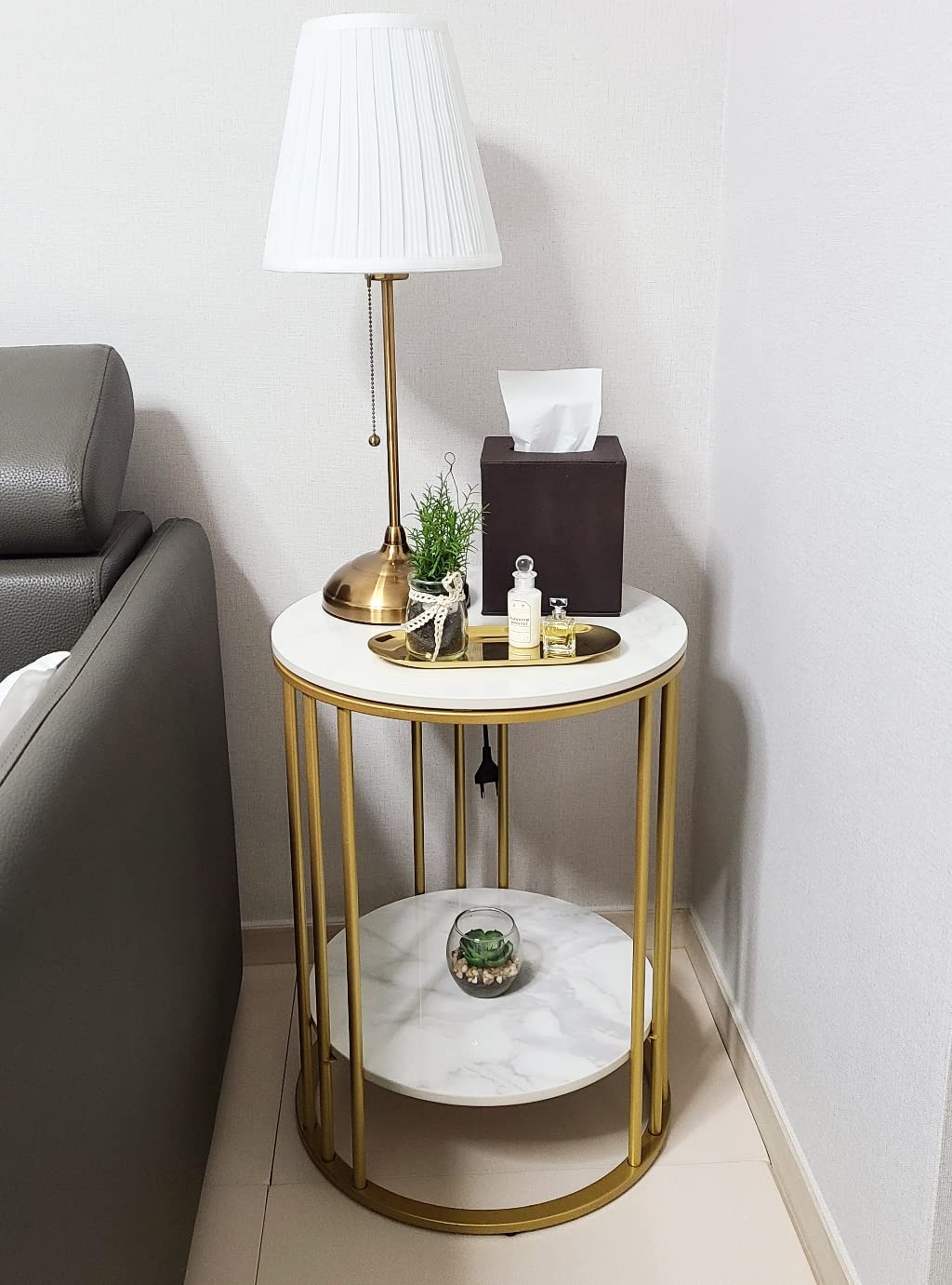 大理石 丸テーブル イギリススタイル コーヒーテーブル カフェテーブル